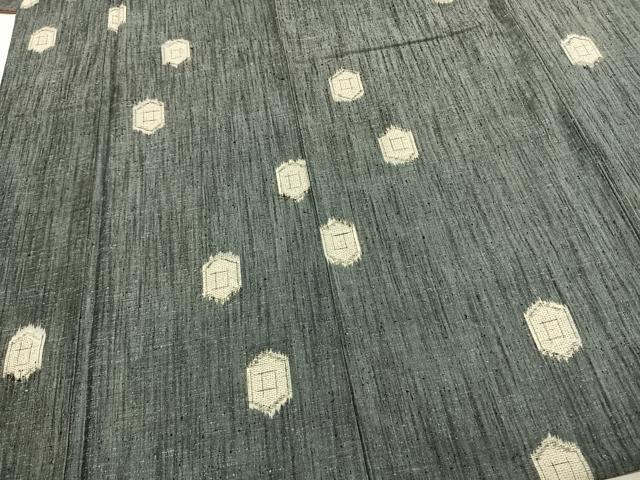 平和屋着物●上質な紬　80亀甲　亀甲文様　正絹　逸品　AABD0660fy