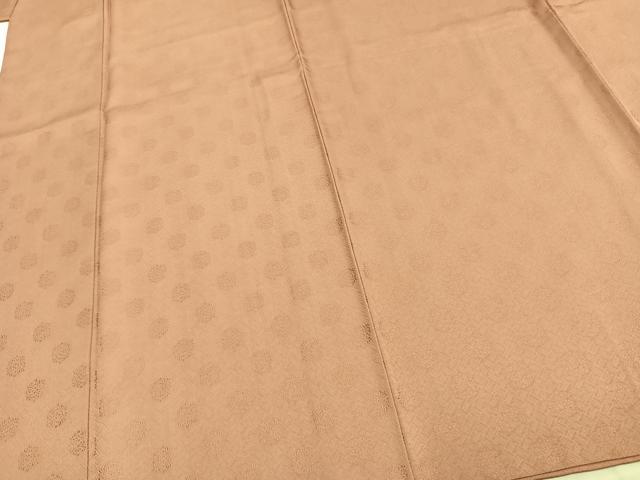 平和屋着物●上質な色無地 吉祥花地紋 宍色 正絹 逸品 AABD0662fy