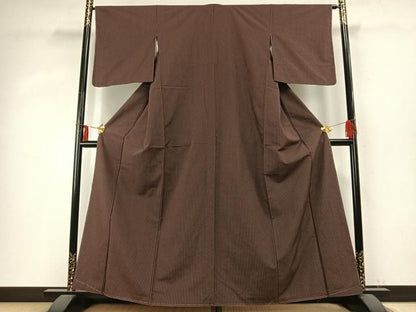 平和屋着物●上質な紬　縞　正絹　逸品　未使用　AABD0666fy
