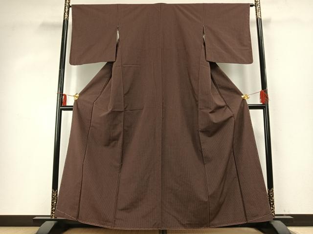 平和屋着物●上質な紬　縞　正絹　逸品　未使用　AABD0666fy
