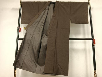 平和屋着物●男性　紬　霞文　キングサイズ　正絹　逸品　AABD0668fy