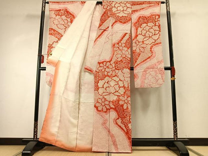 平和屋着物●豪華振袖　総絞り　草花文　正絹　逸品　AABD0679fy
