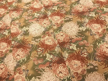 平和屋着物●小振袖　二尺袖　草花文　洗える着物　AABD0688fy