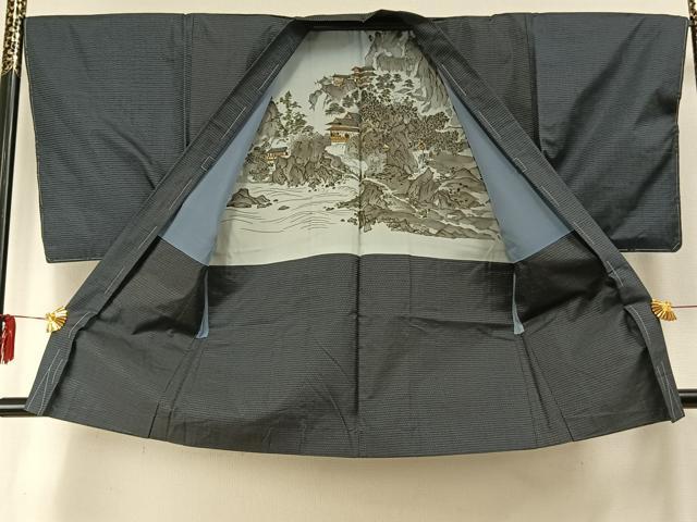 平和屋着物●男性 本場大島紬 アンサンブル 100亀甲 総詰め 正絹 逸品 AABD0698fy