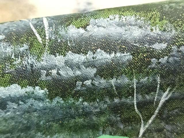 平和屋着物●訪問着　紬地　作家物　手描き　樹林文　暈し染め　金彩　正絹　逸品　未使用　AABD0703fy