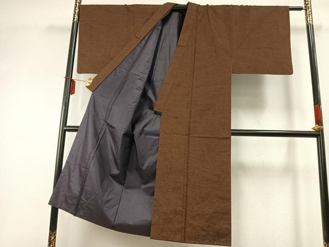 平和屋着物●男性 紬 アンサンブル 霞文 正絹 逸品 未使用 AABD0713fy