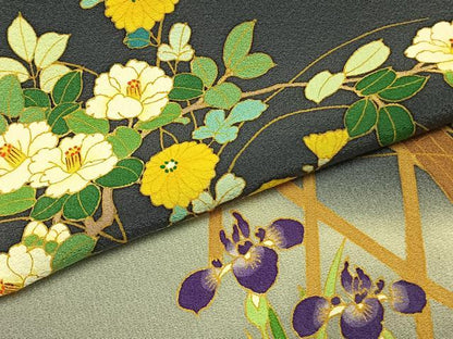 平和屋着物●訪問着 作家物 草花文 暈し染め 正絹 逸品 AABD0715fy