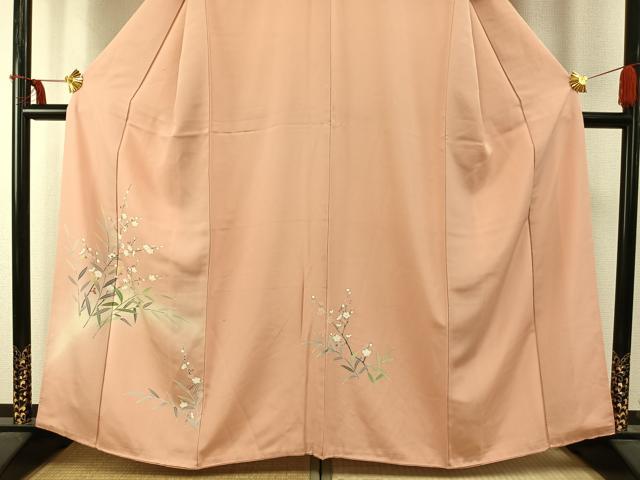 平和屋着物●訪問着　友禅　枝花文　暈し染め　正絹　逸品　AABD0721fy