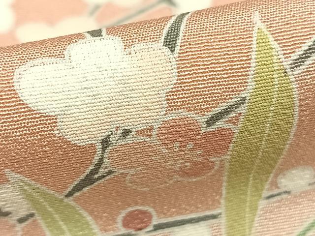 平和屋着物●訪問着　友禅　枝花文　暈し染め　正絹　逸品　AABD0721fy