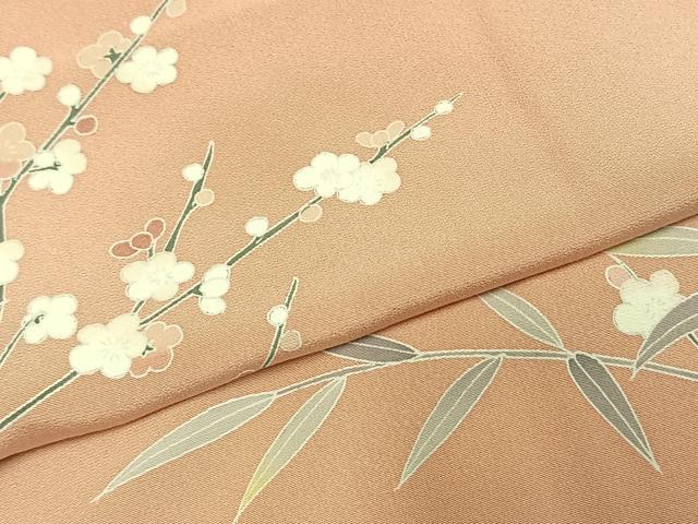 平和屋着物●訪問着　友禅　枝花文　暈し染め　正絹　逸品　AABD0721fy