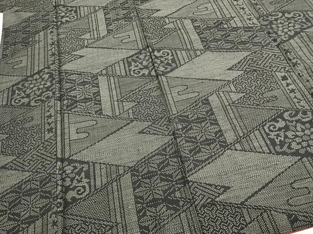 平和屋着物●上質な紬　100亀甲　切嵌文　正絹　逸品　AABD0722fy