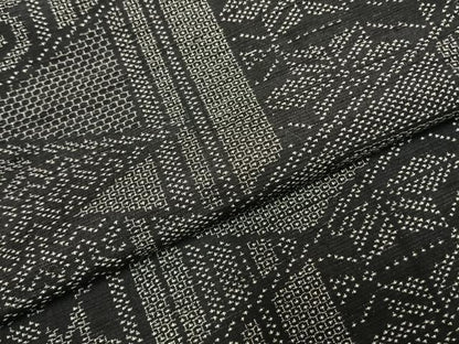 平和屋着物●上質な紬　100亀甲　切嵌文　正絹　逸品　AABD0722fy