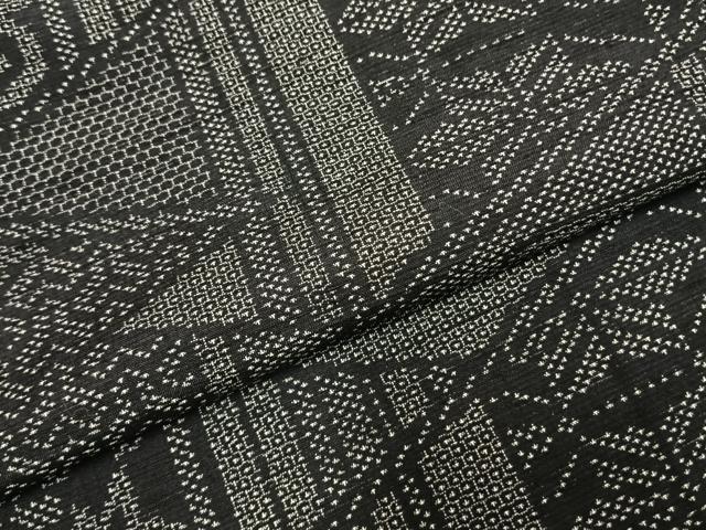 平和屋着物●上質な紬　100亀甲　切嵌文　正絹　逸品　AABD0722fy