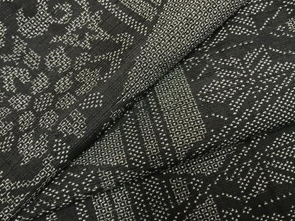 平和屋着物●上質な紬　100亀甲　切嵌文　正絹　逸品　AABD0722fy