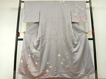 平和屋着物●訪問着　枝花文　暈し染め　正絹　逸品　AABD0741fy