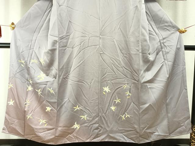 平和屋着物●訪問着　枝花文　暈し染め　正絹　逸品　AABD0741fy