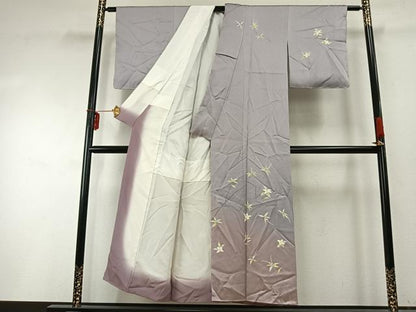 平和屋着物●訪問着　枝花文　暈し染め　正絹　逸品　AABD0741fy