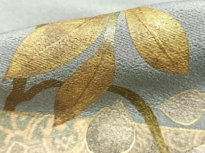 平和屋着物●訪問着　蔦の葉文　金銀彩　正絹　逸品　AABD0746fy