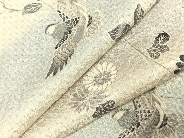 平和屋着物○上質な小紋 絞り 花鳥文 暈し染め 正絹 逸品 AABD0750fy