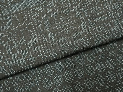 平和屋着物▽結城紬 単衣 100亀甲 色紙重ね文 正絹 逸品 AABD0756fy