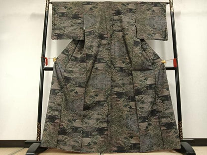 平和屋着物●本場大島紬　カタス7マルキ　総絣　法然院　正絹　逸品　未使用　AABD0759fy