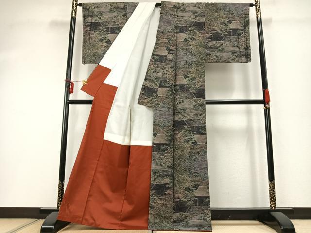 平和屋着物●本場大島紬　カタス7マルキ　総絣　法然院　正絹　逸品　未使用　AABD0759fy