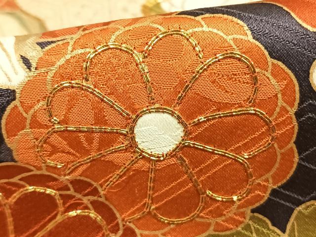 平和屋着物○豪華振袖 駒刺繍 草花文 金彩 正絹 逸品 AABD0760fy