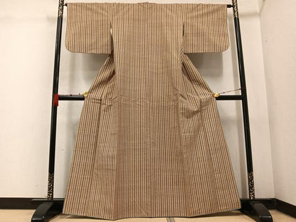 平和屋着物●上質な紬　間道　正絹　逸品　AABD0764ph