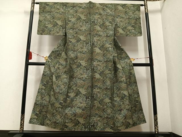 平和屋着物●本場大島紬　一元7マルキ　総絣　風景草木文　正絹　逸品　未使用　AABD0766ph