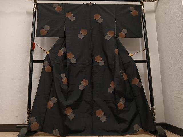 平和屋着物●上質な紬 捻じ梅 正絹 逸品 AABD0782ph