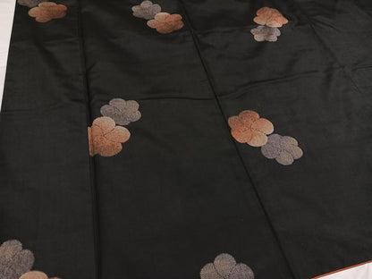 平和屋着物●上質な紬 捻じ梅 正絹 逸品 AABD0782ph