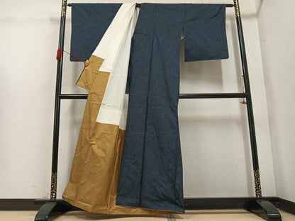 平和屋着物●本場大島紬　一元絣　草木文　正絹　逸品　AABD0784ph