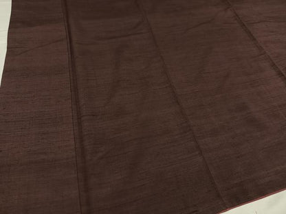 平和屋着物●上質な紬 色無地 濃色 正絹 逸品 AABD0790ph
