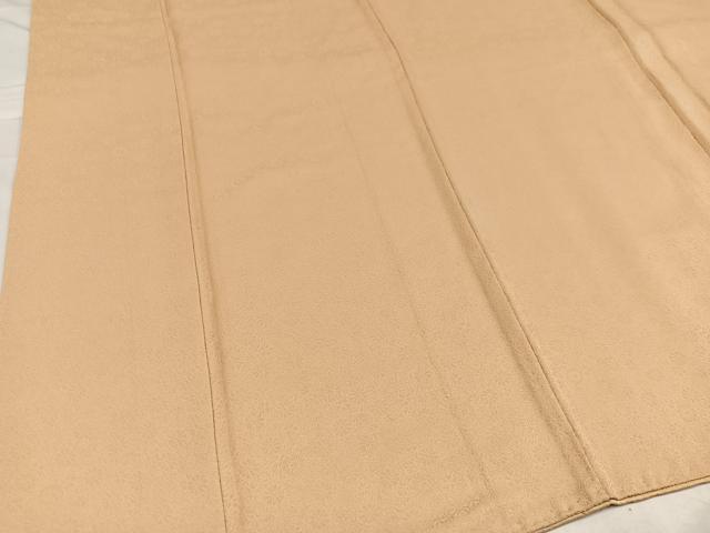 平和屋着物●上質な色無地　花唐草地紋　丁子色　正絹　逸品　AABD0794ph