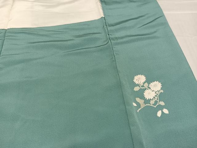 平和屋着物●訪問着　友禅　駒刺繍　枝花文　暈し染め　正絹　逸品　AABD0795ph