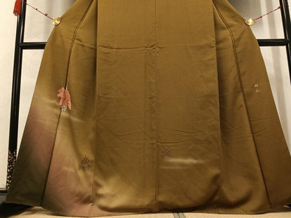 平和屋着物●訪問着　手描き　羽衣　女人松文　金彩　正絹　逸品　AABD0796ph