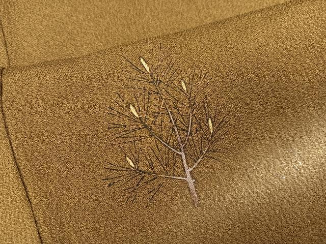 平和屋着物●訪問着　手描き　羽衣　女人松文　金彩　正絹　逸品　AABD0796ph