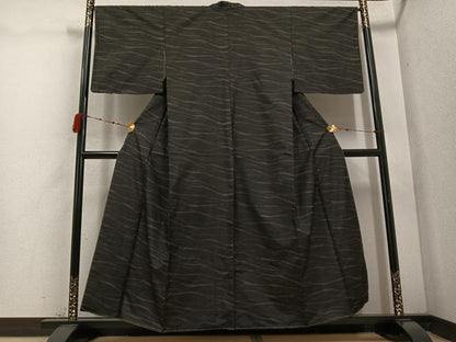 平和屋着物●本場大島紬　カタス9マルキ　流水文　正絹　逸品　未使用　AABD0806ph