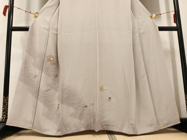 平和屋着物●訪問着　駒刺繍　竹屋町刺繍　雪輪花文　正絹　逸品　AABD0807ph