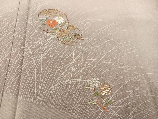平和屋着物●訪問着　駒刺繍　竹屋町刺繍　雪輪花文　正絹　逸品　AABD0807ph