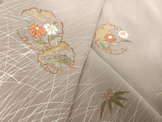 平和屋着物●訪問着　駒刺繍　竹屋町刺繍　雪輪花文　正絹　逸品　AABD0807ph