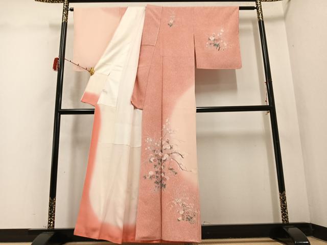 平和屋着物●訪問着　友禅　花鳥文　暈し染め　正絹　逸品　未使用　AABD0809ph