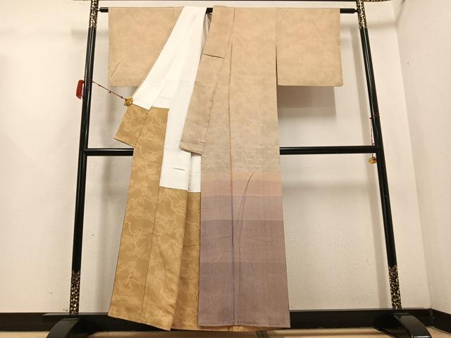 平和屋着物●江戸小紋 浅野栄 色留袖 松 正絹 逸品 AABD0814ph