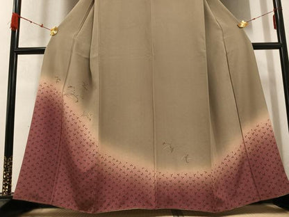 平和屋着物●訪問着　刺繍　草花文　暈し染め　正絹　逸品　AABD0816ph