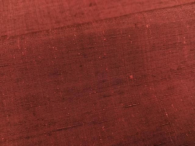 平和屋着物●上質な紬　色無地　小豆色　正絹　逸品　未使用　AABD0817ph