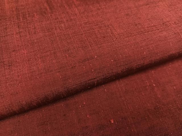 平和屋着物●上質な紬　色無地　小豆色　正絹　逸品　未使用　AABD0817ph
