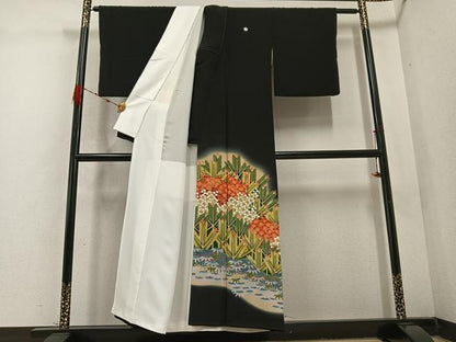 平和屋着物●豪華黒留袖　作家物　松竹梅　暈し染め　正絹　逸品　AABD0819ph