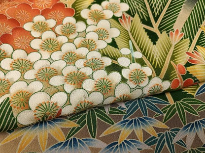 平和屋着物●豪華黒留袖　作家物　松竹梅　暈し染め　正絹　逸品　AABD0819ph