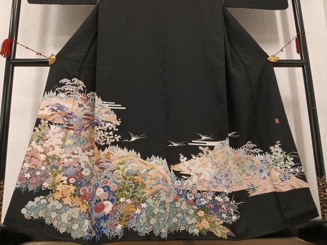 平和屋着物○本加賀友禅作家 土田双園 黒留袖 松竹梅風景文