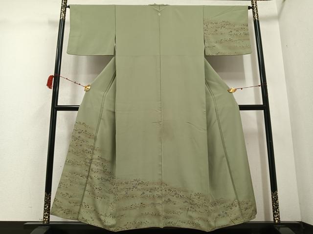 平和屋着物●訪問着　刺繍　梅　金彩　正絹　逸品　AABD0822ph